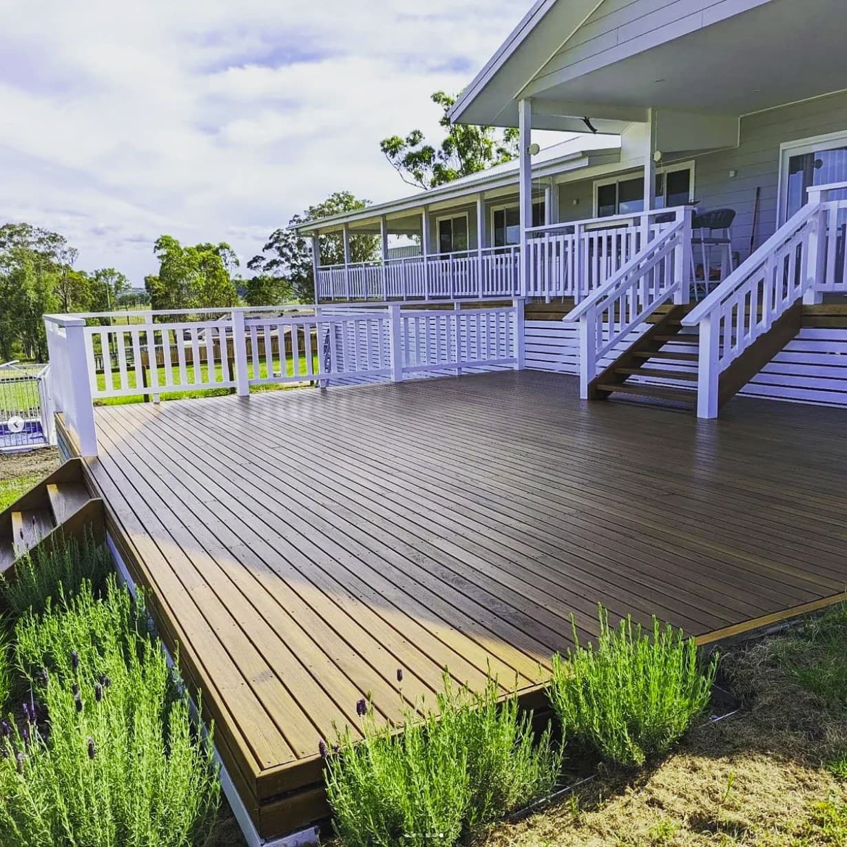The deck three years on, with the garden grown in