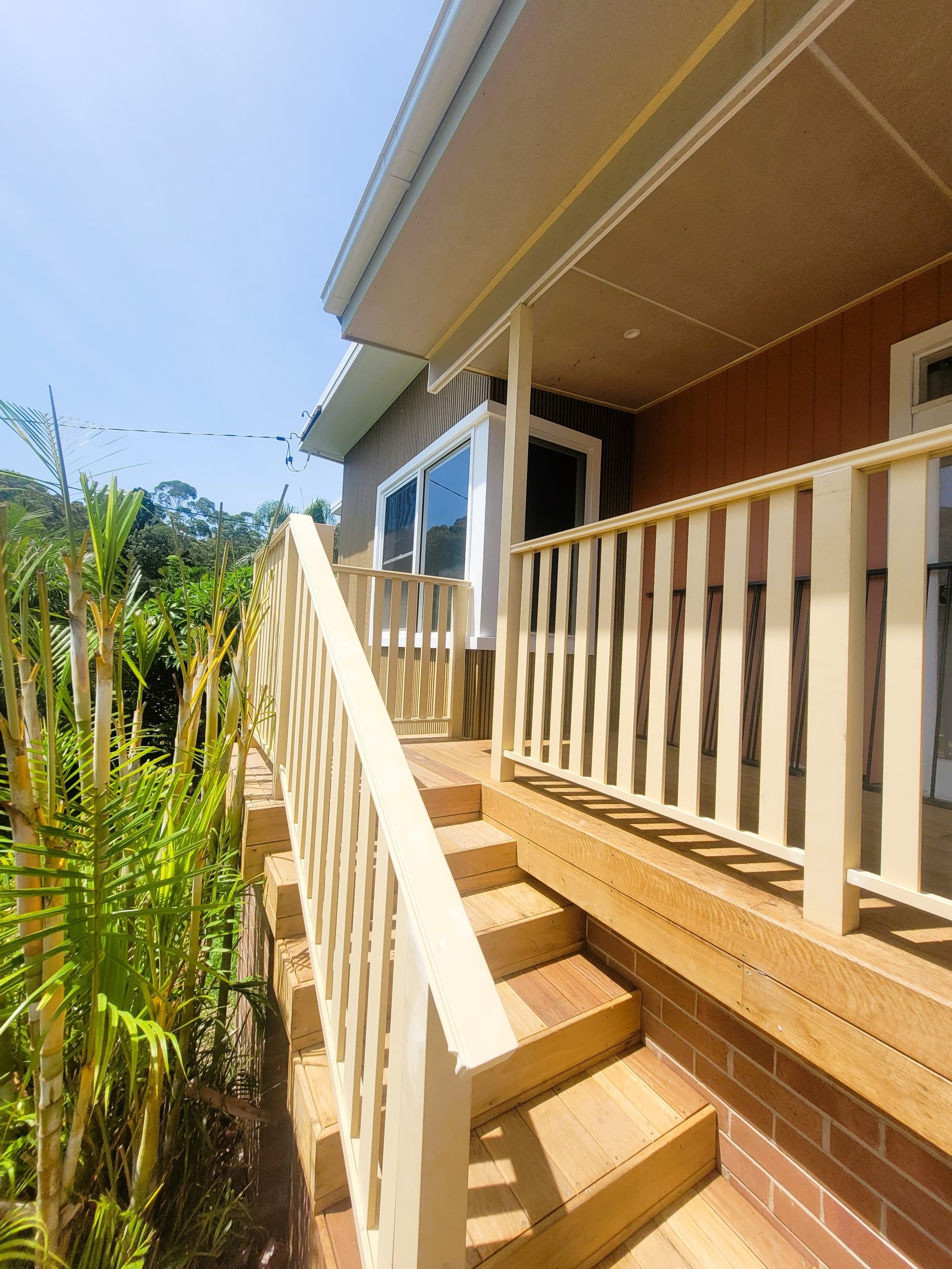 Verandah with new balustrade and stairs