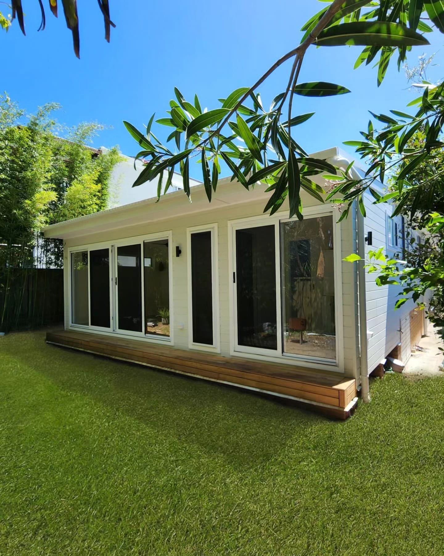 Small rear addition at Dudley — living, bathroom, laundry