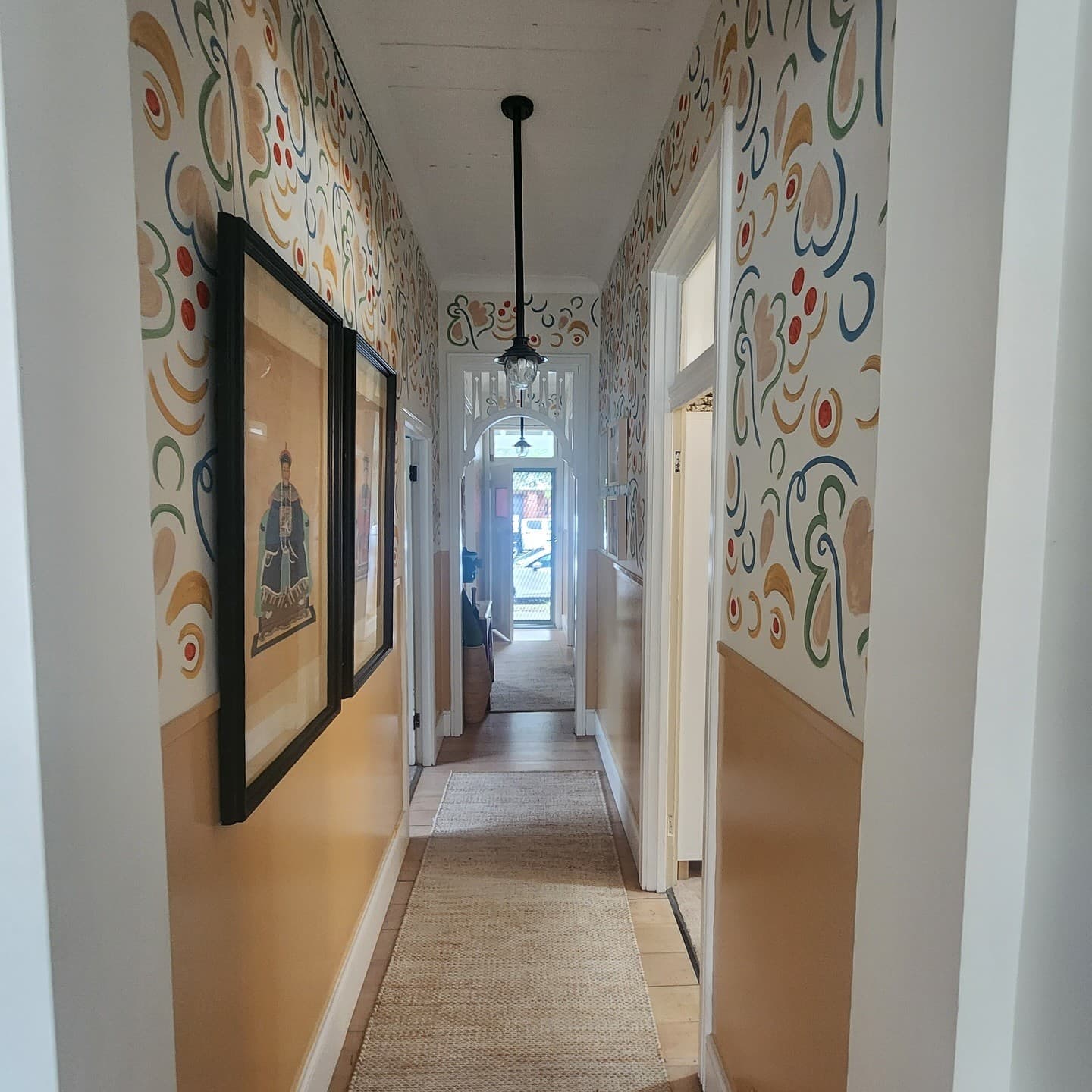 Patterned hallway — “hallways don't have to be boring”