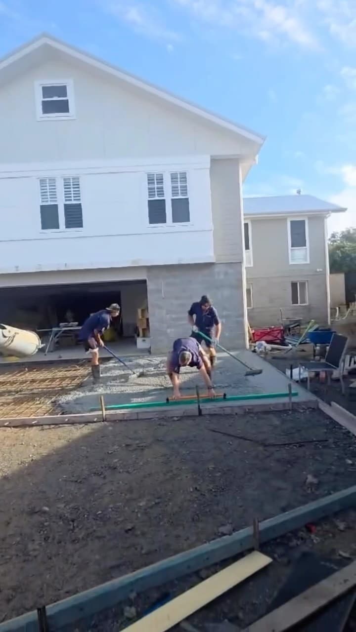 The driveway pour, July 2026